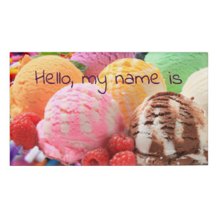 buntes Eis Namenschild
