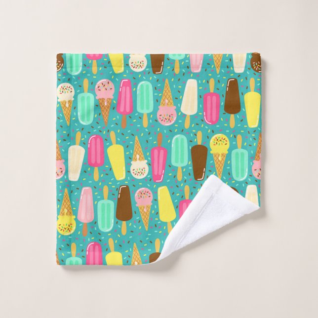 Buntes Eiscrememuster Sommer Waschlappen (Waschlappen)