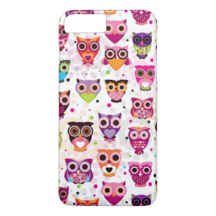 Buntes Eulen-Muster für Kinder 2 iPhone 8 Plus/7 Plus Hülle