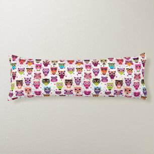 Buntes Eulen-Muster für Kinder 2 Seitenschläferkissen