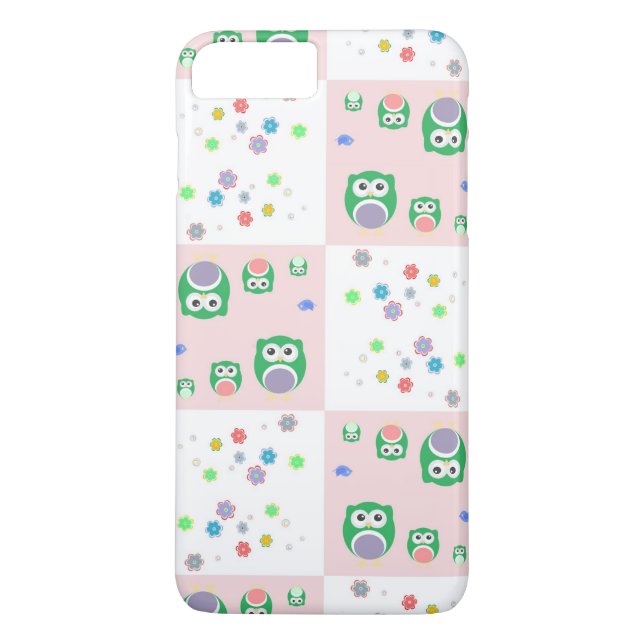 Buntes Eulen-Muster für Kinder Case-Mate iPhone Hülle (Rückseite)