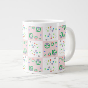 Buntes Eulen-Muster für Kinder Jumbo-Tasse