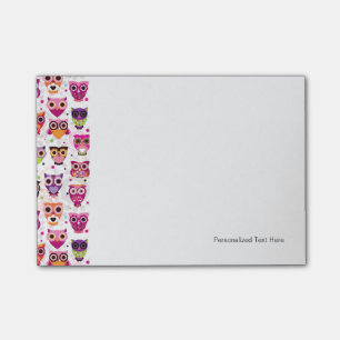 Buntes Eulen-Muster für Kinder Post-it Klebezettel