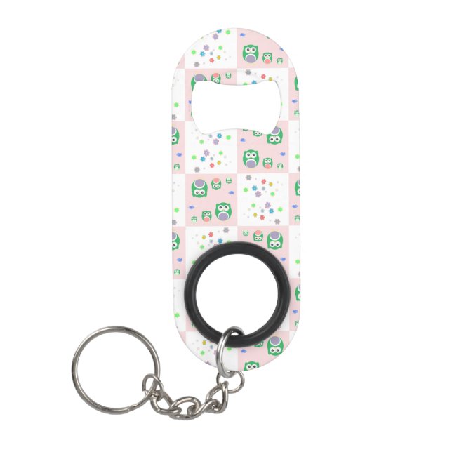 Buntes Eulen-Muster für Kinder Schlüsselanhänger Flaschenöffner (Vorderseite)