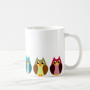 Buntes Eulen-Trio Tasse