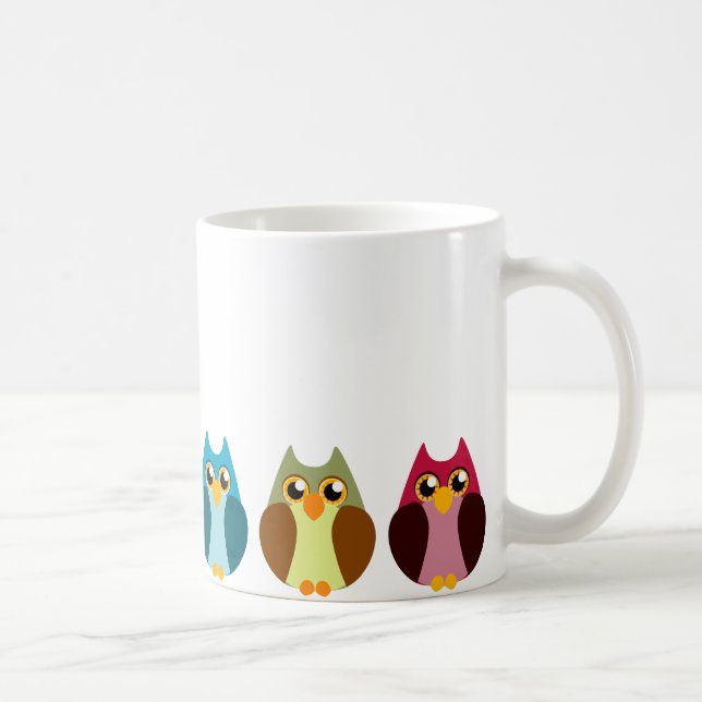Buntes Eulen-Trio Tasse (Rechts)
