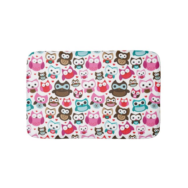 buntes Eulenmuster Badematte (Vorderseite)