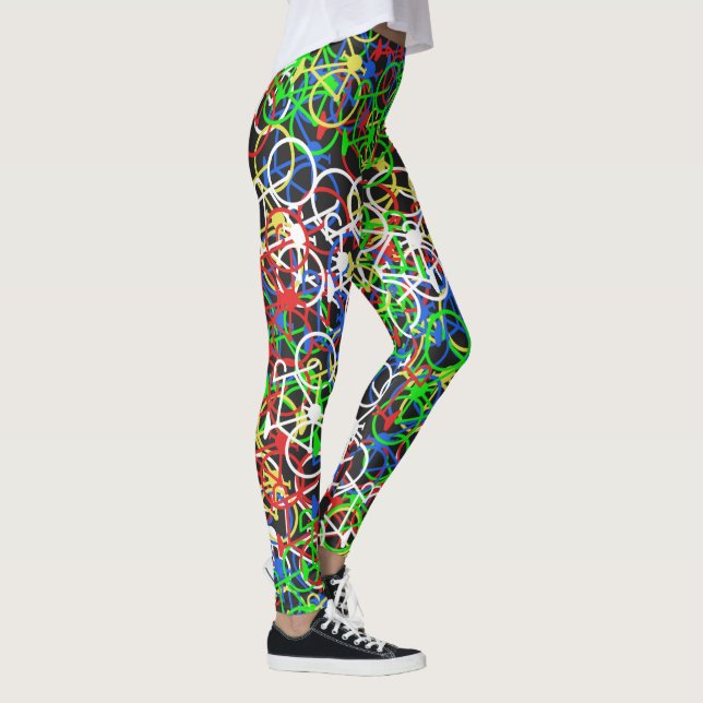 Buntes Fahrrad-Muster - die Leggings des (Rechts)