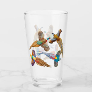Buntes Fasan-Vogel-Trinkglas Glas