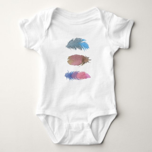 Buntes Federbaby onsie Baby Strampler (Vorderseite)