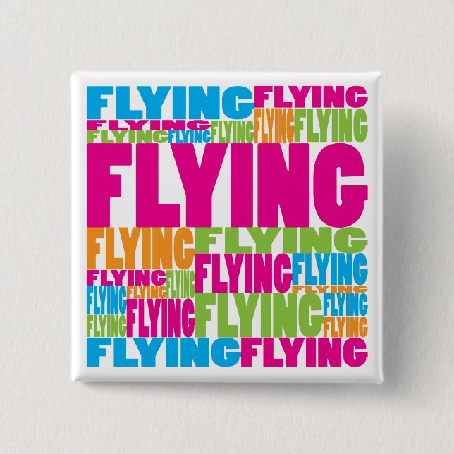 Buntes Fliegen Button (Vorderseite)