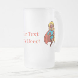 Buntes Fliegen-SuperMama mit Ihrem Text Mattglas Bierglas