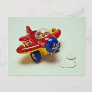 Buntes Flugzeugspielzeug für Kinder Postkarte