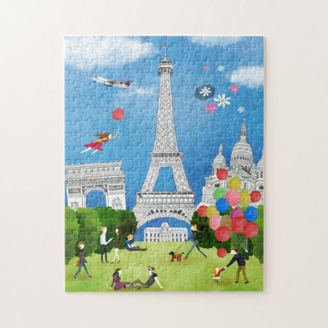 Buntes Frankreich Puzzle (Vertikal)