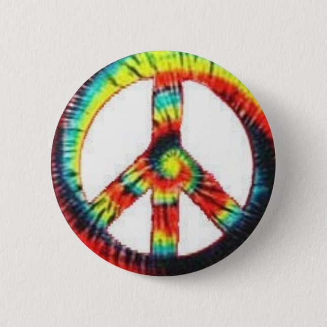 buntes Friedenszeichen Button (Vorderseite)