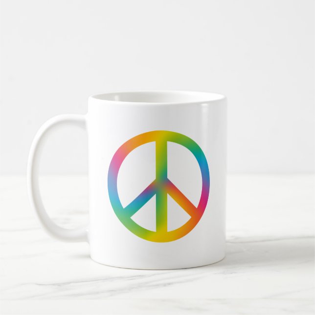 Buntes Friedenszeichen Kaffeetasse (Links)
