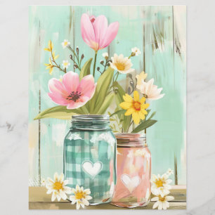 buntes Frühlingsblütenpapier