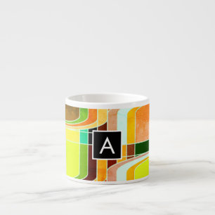 Buntes Funky Retro-Inspiriert Espressotasse