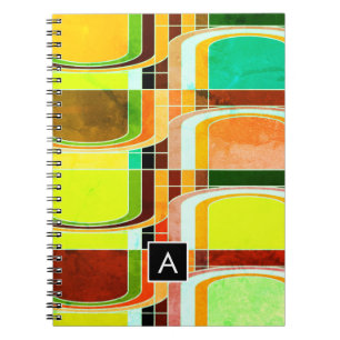 Buntes Funky Retro-Inspiriert Notizblock