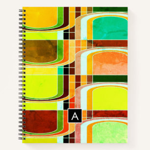 Buntes Funky Retro-Inspiriert Notizbuch