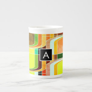 Buntes Funky Retro-Inspiriert Prozellantasse