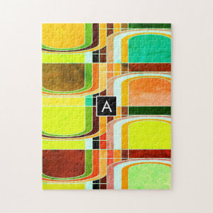 Buntes Funky Retro-Inspiriert Puzzle