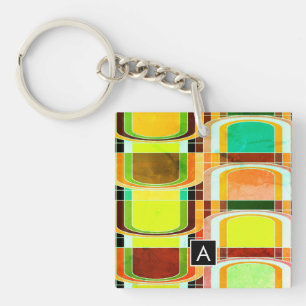 Buntes Funky Retro-Inspiriert Schlüsselanhänger