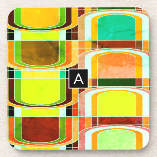 Buntes Funky Retro-Inspiriert Untersetzer