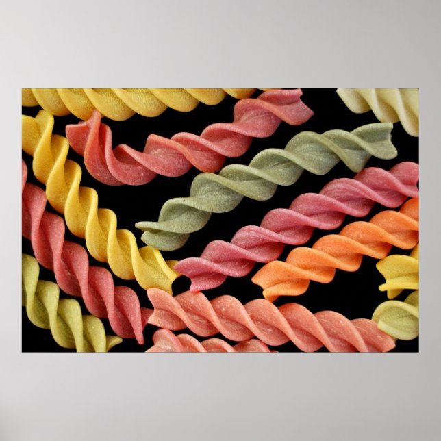 buntes Fusilli italienisches Pasta-Poster Poster (Vorne)
