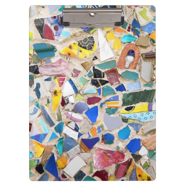 Buntes gebrochenes Tonwarenwandbild sehr Klemmbrett (Vorderseite)