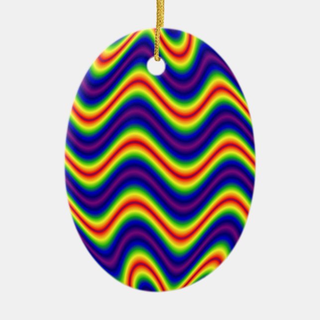 buntes gelbes Blau Keramikornament (Vorne)