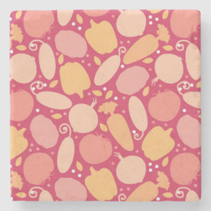 Buntes Gemüsemuster Steinuntersetzer