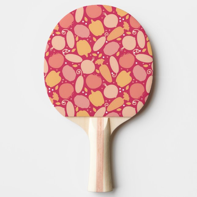 Buntes Gemüsemuster Tischtennis Schläger (Vorderseite)