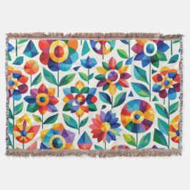 Buntes geometrisches Blumenmuster Retro Modern Bla Decke