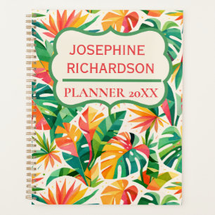 Buntes geometrisches Blumenmuster Retro modern Planer
