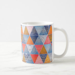 Buntes geometrisches Dreieck-Mandalasmuster Tasse
