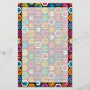 Buntes geometrisches Muster mit Hexagonen Briefpapier
