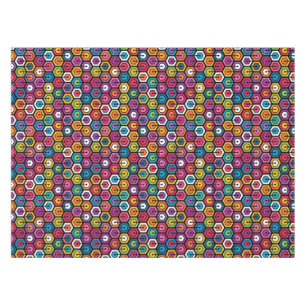 Buntes geometrisches Muster mit Hexagonen Tischdecke