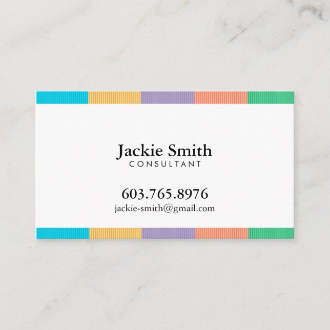 Buntes gestreiftes Muster Visitenkarte (Vorderseite)