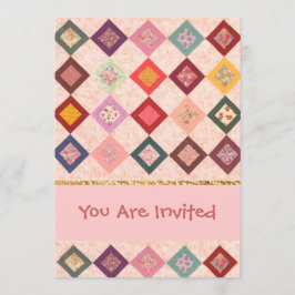 Buntes Gewebe-Muster Einladung