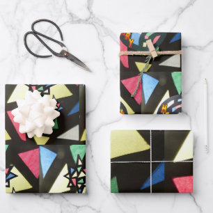 Buntes Glas-Muster-X-mas-Geschenkpapierbögen Geschenkpapier Set