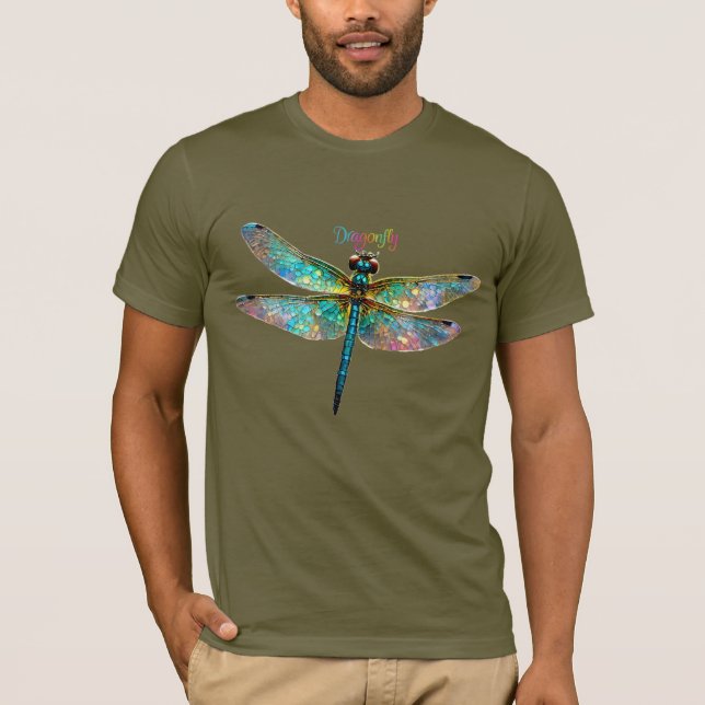 Buntes Glaslibellen-Mosaik T-Shirt (Vorderseite)