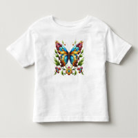 Buntes Glasschmetterling mit Blume