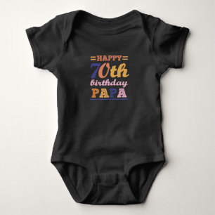 Buntes Glück 70. Geburtstag Papa Sprichwort Zitat Baby Strampler