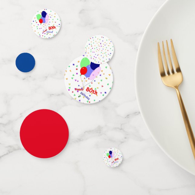Buntes Glück 80. Geburtstag Balloons Confetti Konfetti (Gruppe)