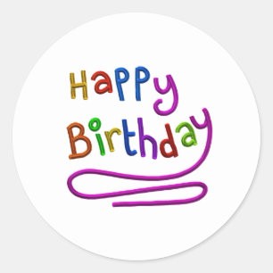 Buntes Glück Geburtstag Gruß Runder Aufkleber