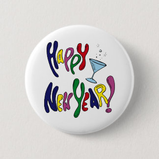 Buntes Glück im neuen Jahr Button