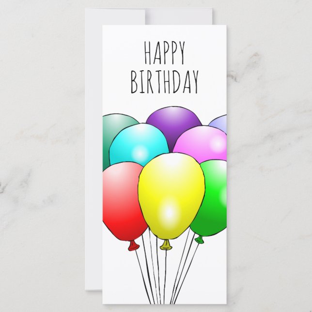 Buntes Glück zum Geburtstag Balloons (Vorderseite)