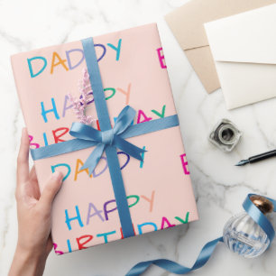 Buntes Glück zum Geburtstag Daddy - Spaß und kühne Geschenkpapier