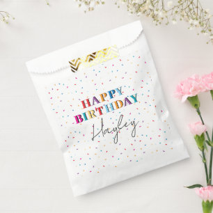 Buntes Glück zum Geburtstag Individuelle Name Conf Geschenktütchen